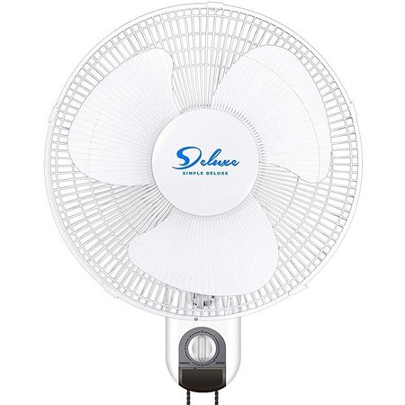 IPOWER Simple Deluxe Heavy Duty Quiet Stainless 16-Inch Basic Wall Mount Oscillating Fan HIFANXWALLBASIC16
